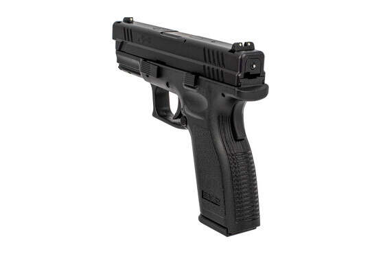Springfield Armory full size 4" XD Defender handgun features a grip safety